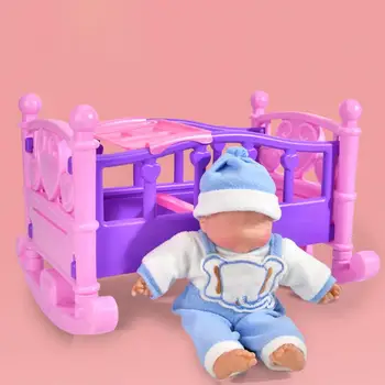 ABS Премиум Милый Кукольный Дом Мебель Двухъярусная Кровать Гладкая Поверхность Кровать Игрушка Тонкой Работы для Ребенка