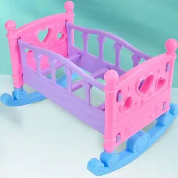 ABS Премиум Милый Кукольный Дом Мебель Двухъярусная Кровать Гладкая Поверхность Кровать Игрушка Тонкой Работы для Ребенка 2